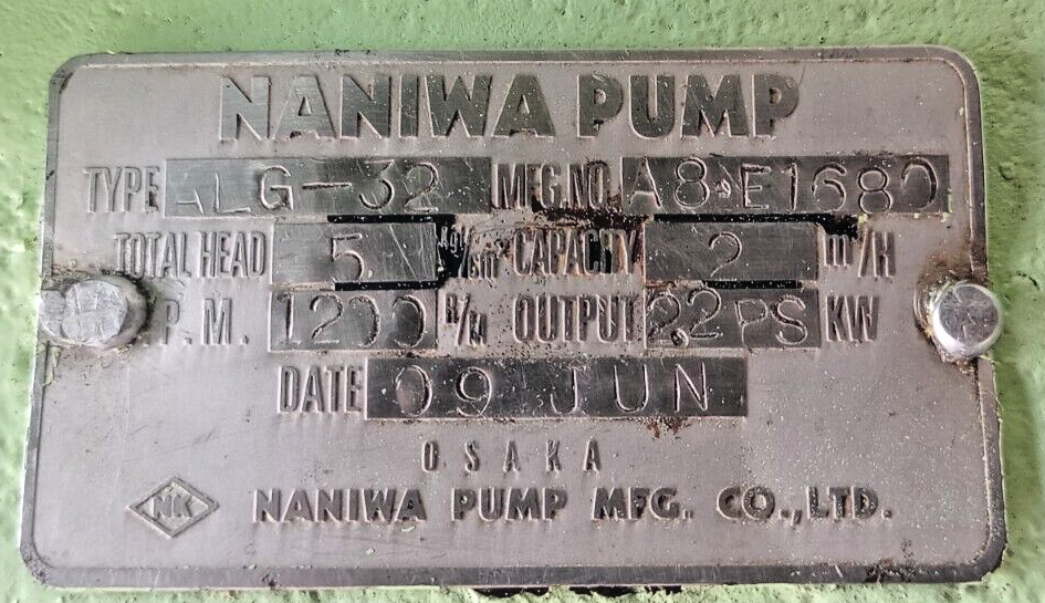 Naniwa pump ALG-32 Gear pump - Pressure tested