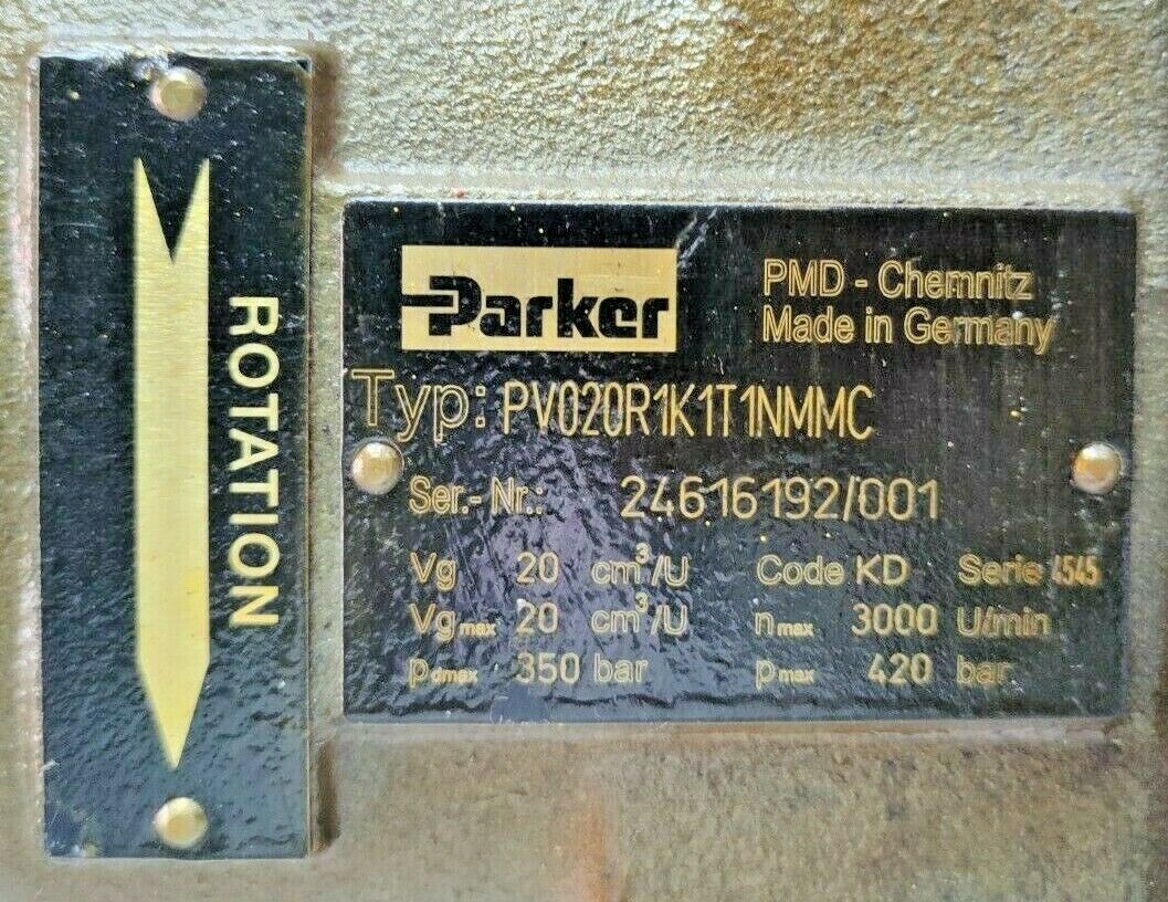 Parker PV020R1K1T1NMMC Hydraulic Axial Piston pump - NEW