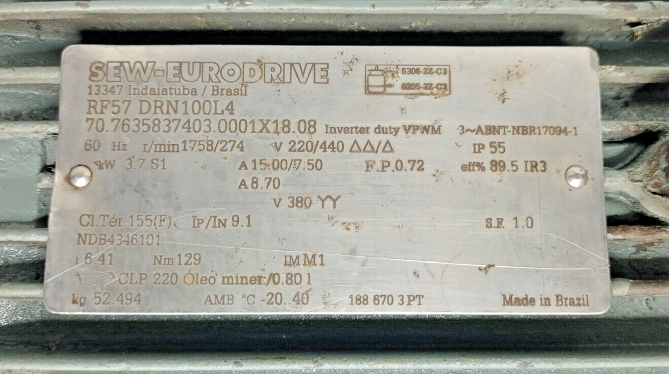 Sew-Eurodrive RF57 DRN100L4 gear unit gear motor