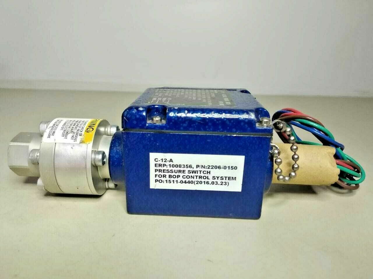 ITT Neo-Dyn Adjustable Pressure Switch Model: 200P18C6 Range: 1000-10,000 PSIG