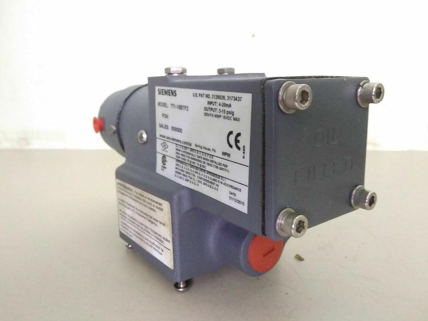 TRANSDUCER Model: 771-16BTF2 SIEMENS - NEW