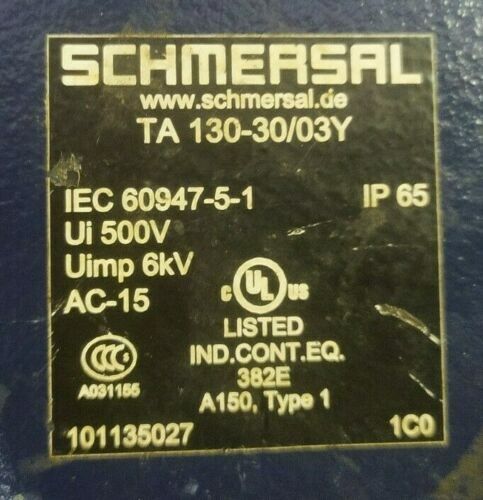 Schmersal TA130-30/03Y Limit switch P/n: 101135027 - New Unused