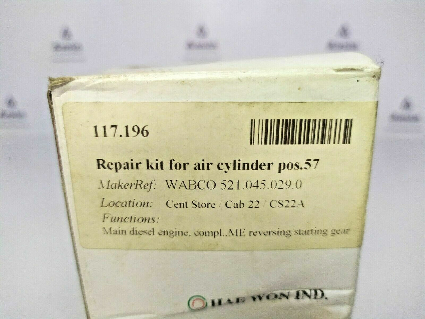 Repair kit for Air cylinder Pos.57 WABCO 521.045.029.0 For MAN B&W 6S 50MC - NEW
