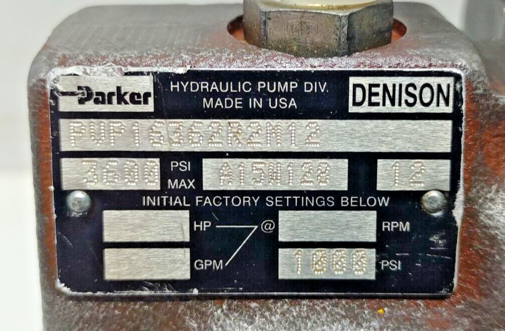 Parker Denison PVP16362R2M12 Hydraulic Piston pump - TESTED PUMP