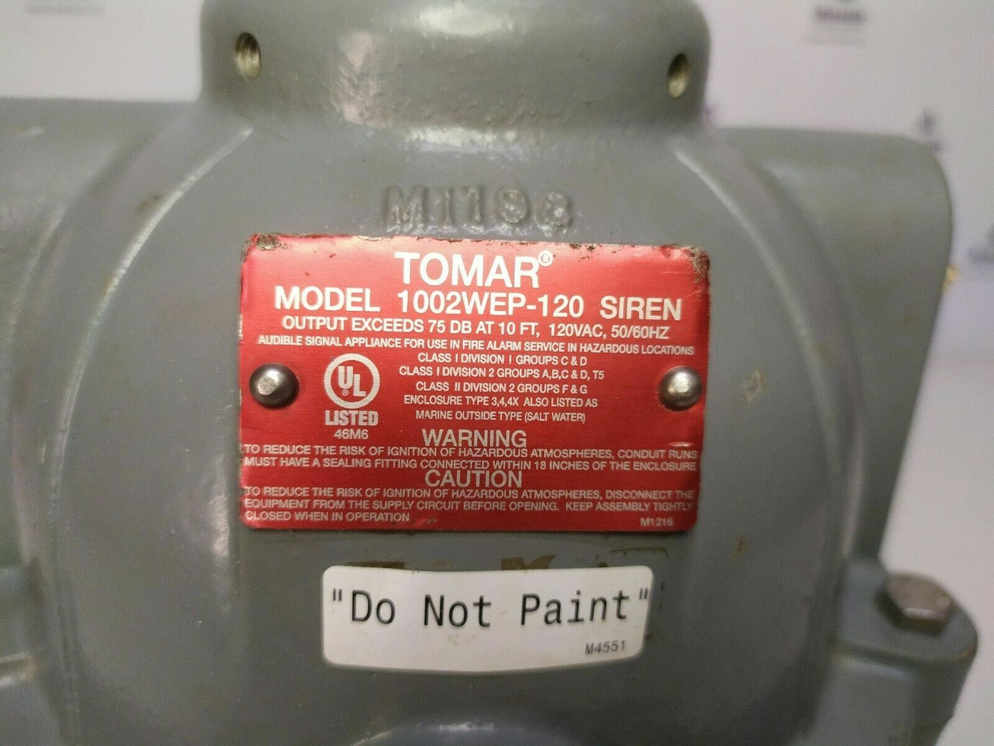 Tomer 1002WEP-120 Explosion proof Power Alarm - NEW