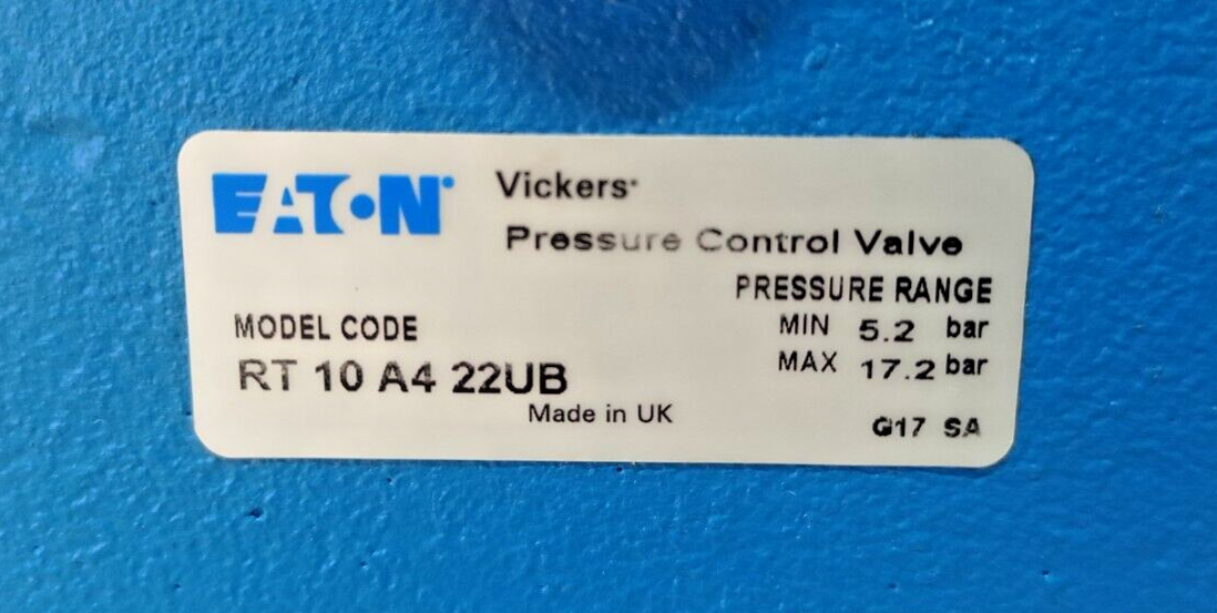 Eaton Vickers RT-10-A4-22UB Hydraulic pressure control valve RT10A422UB - NEW