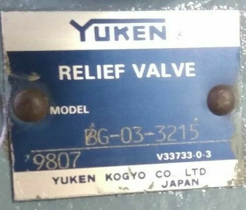 YUKEN BG-03-3215 RELIEF VALVE - NEW