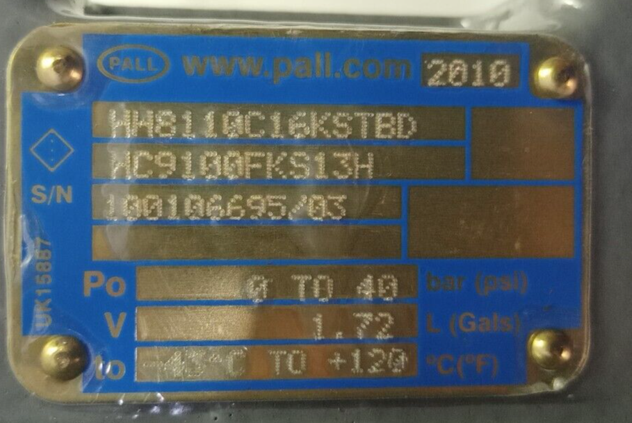 Pall HH8110C16KSTBD Filter with RC860MZ090H - NEW