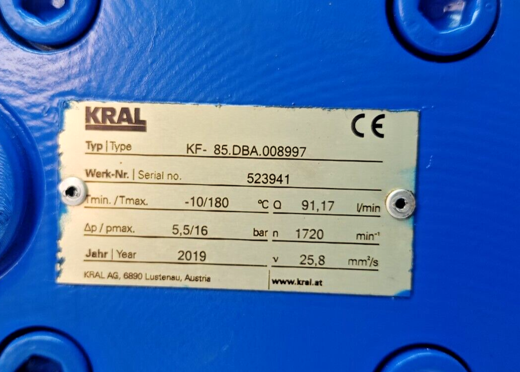 Kral KF-85.DBA.008997 Magnetic coupling Triple screw pump