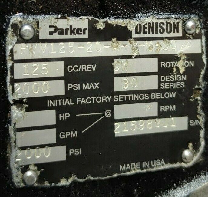 Parker Denison PVV 125-20-R-2-M-30 Hydraulic Vane pump