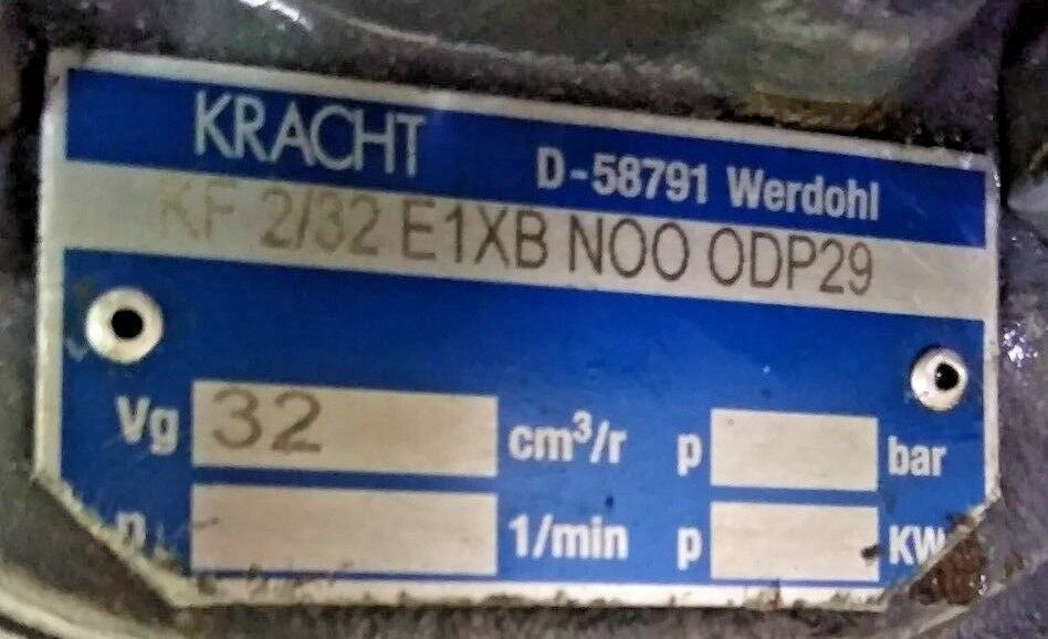 Kracht KF2/32 E1XBN00 0DP29 Gear Pump - NEW