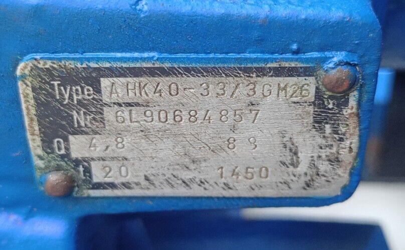 KSB AHK40-33/3GM26 Centrifugal pump with 4.4kw, 1730rpm motor - Tested