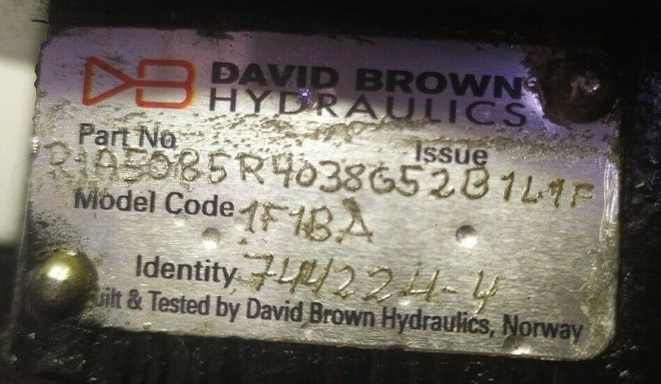 David Brown R1A5085R4038G52B1L1F 1F1BA Doubled Hydraulic gear pump