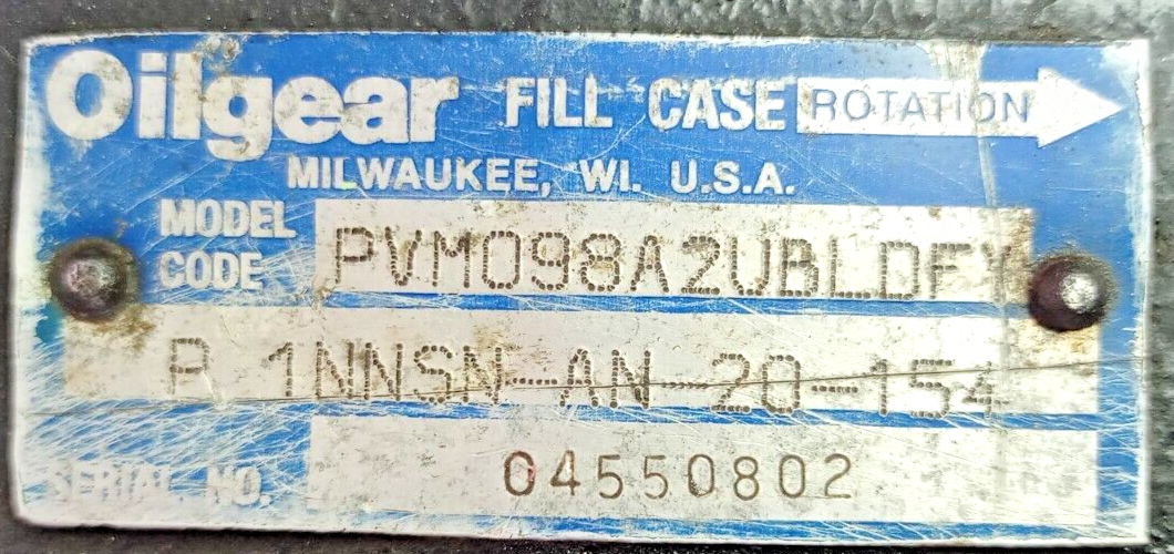 Oilgear PVM-098-A2UB-LDFY-P-1NNSN-AN-20-154 with Haldex 250702-005