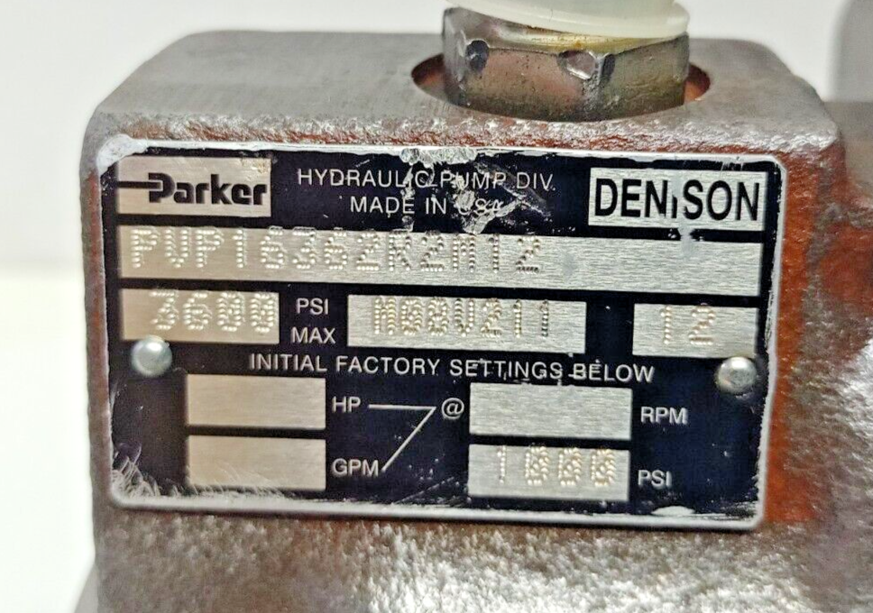 Parker Denison PVP16362R2M12 Hydraulic Piston pump - TESTED PUMP