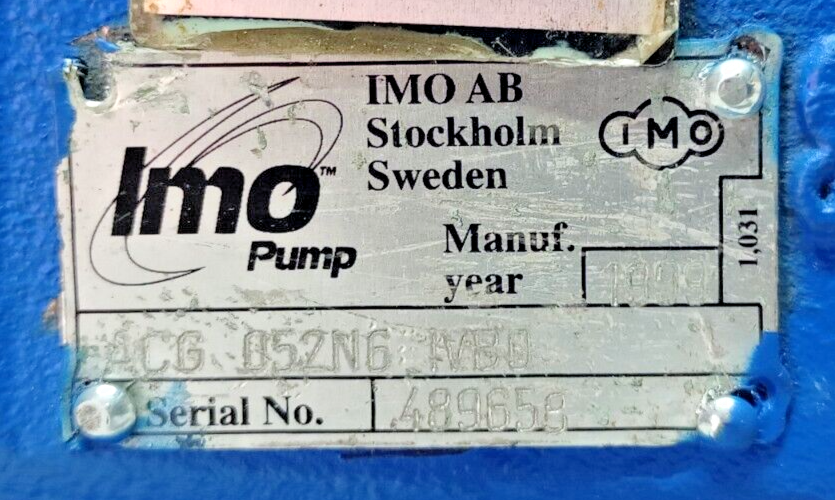 IMO Pump ACG 052N6 IVBO Tripple Screw Pump - Refurbished & Tested