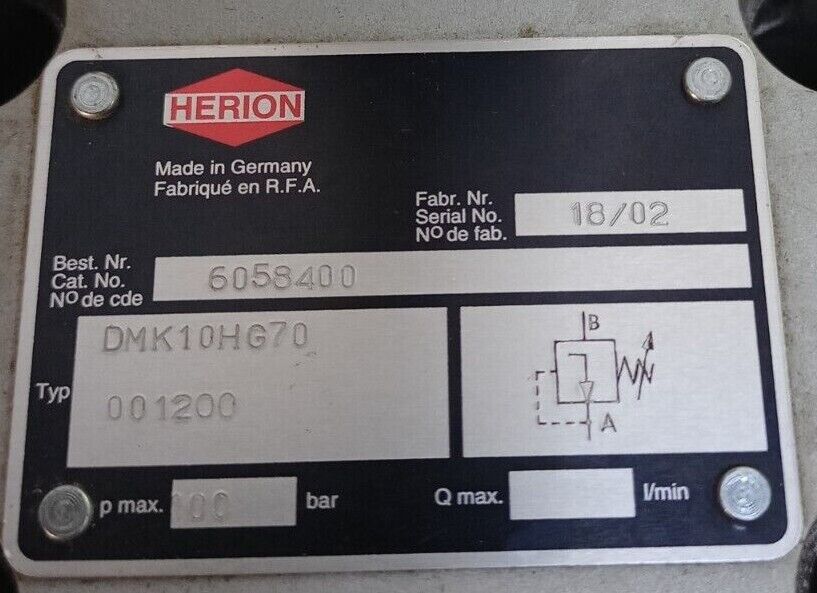 Herion DMK10HG70 Pressure reducing valve - NEW