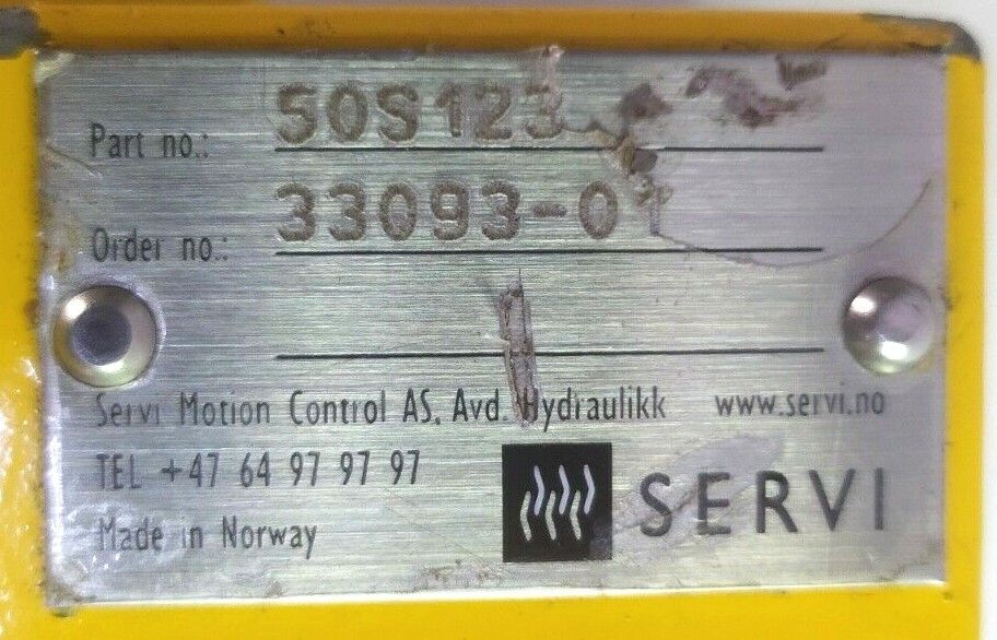 Servi 50S123 Hydraulic control block for P/N: 60096+71 Block for Sun hydraulics