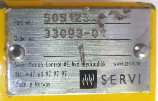 Servi 50S123 Hydraulic control block for P/N: 60096+71 Block for Sun hydraulics
