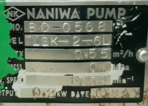 Naniwa pump TLGK-2-6L Rotary gear pump with motor Lubricating/ Fuel transfer