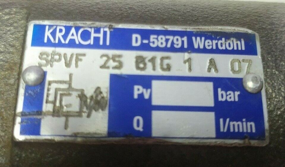 Kracht SPVF 25 B1G 1 A 07 Pressure Relief valve - NEW #1