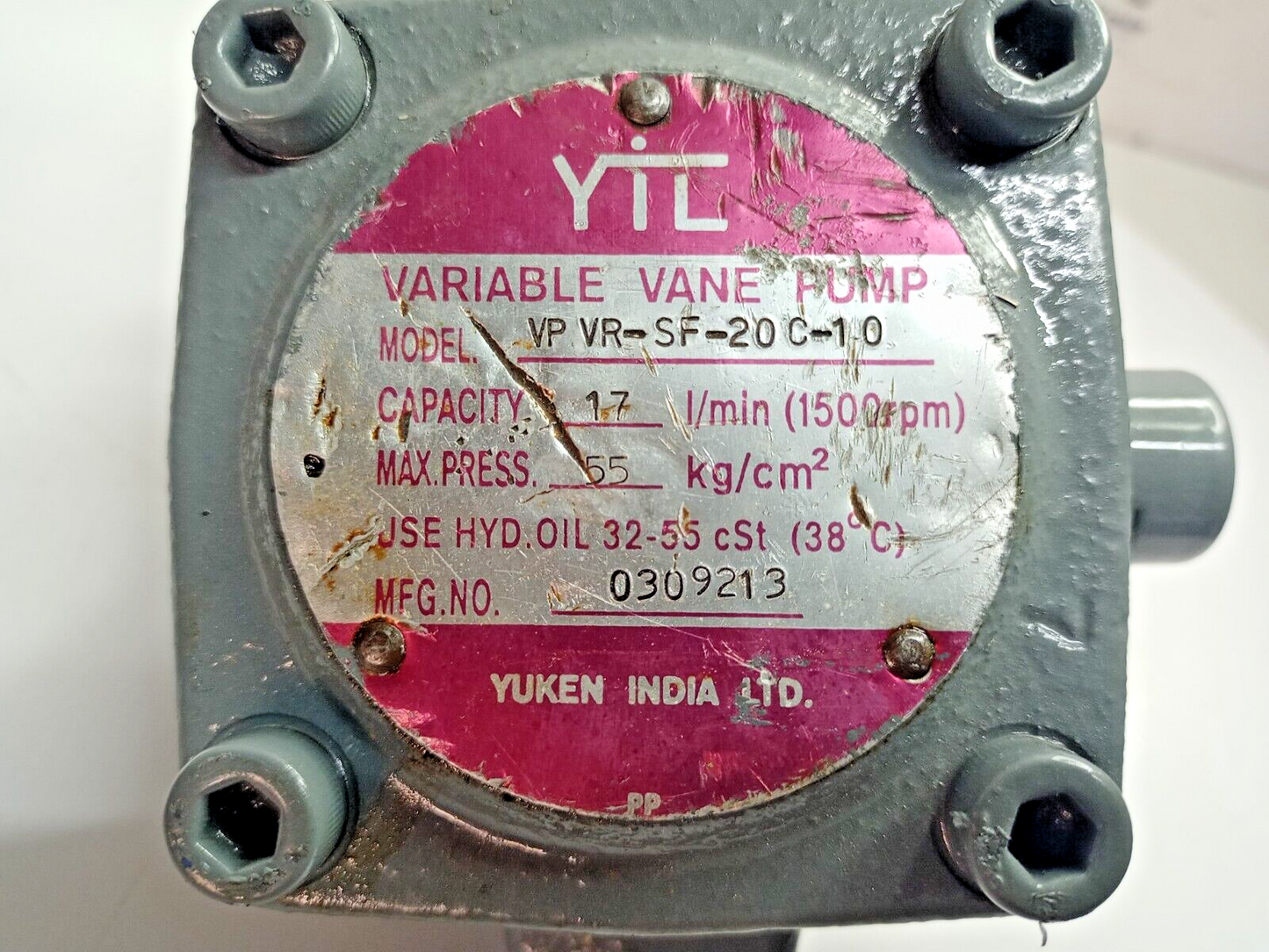 Yuken VP VR-SF-20 C-10 Hydraulic variable vane pump - Refurbished & Tested