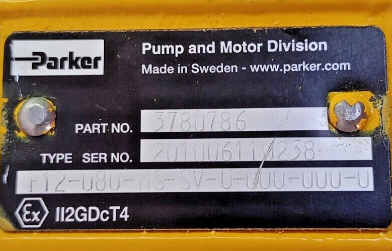 Parker F12-080-MS-SV-U-000-000-0 Hydraulic Motor Part No.: 3780786 - NEW