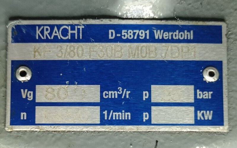 Kracht KF3/80 F30B M0B 7DP1 Hydraulic Transfer gear pump - Pressure Tested