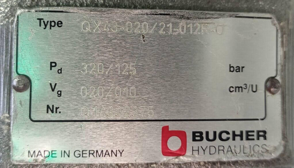 BUCHER QX43-020/21-012R-O Doubled Hydraulic Internal gear pump - TESTED