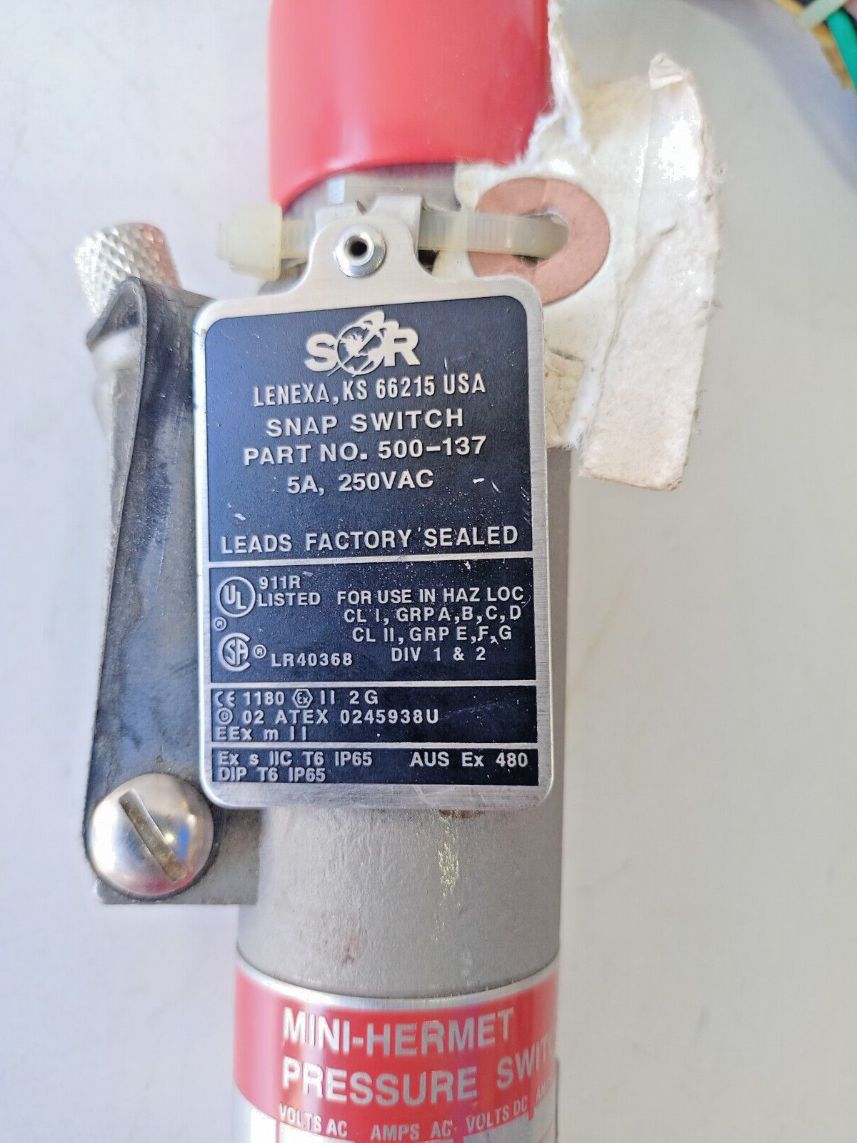 SOR 1BH-EG45-M4-C1A-TTC1 Snap Mini-Hermet pressure switch 500-4000 PSI - NEW