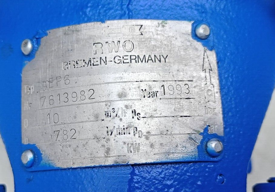 RWO Bremen Type: AEP 6 Single screw pump sludge pump complete