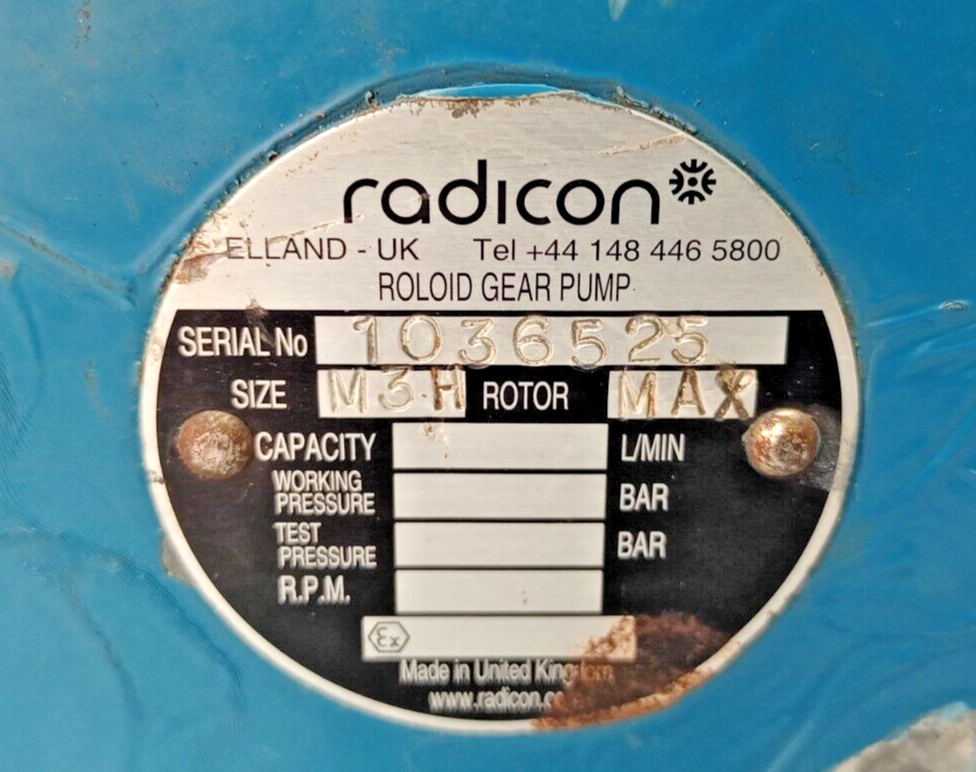 Radicon M3H Roloid gear pump - NEW