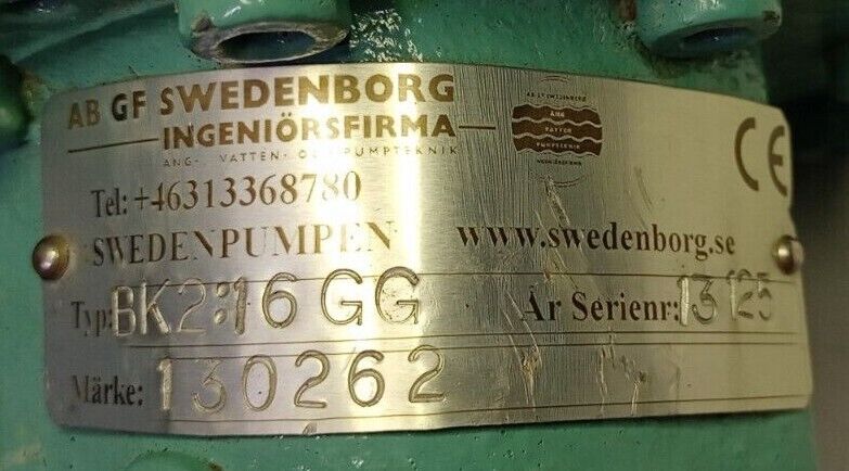 Swedenborg BK2:16GG Hydraulic gear pump - NEW