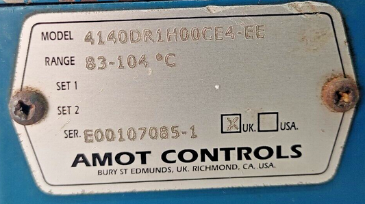 Amot Controls Model 4140 Temperature Switch 4140DR1H00CE4-EE Range:83-104°C- NEW
