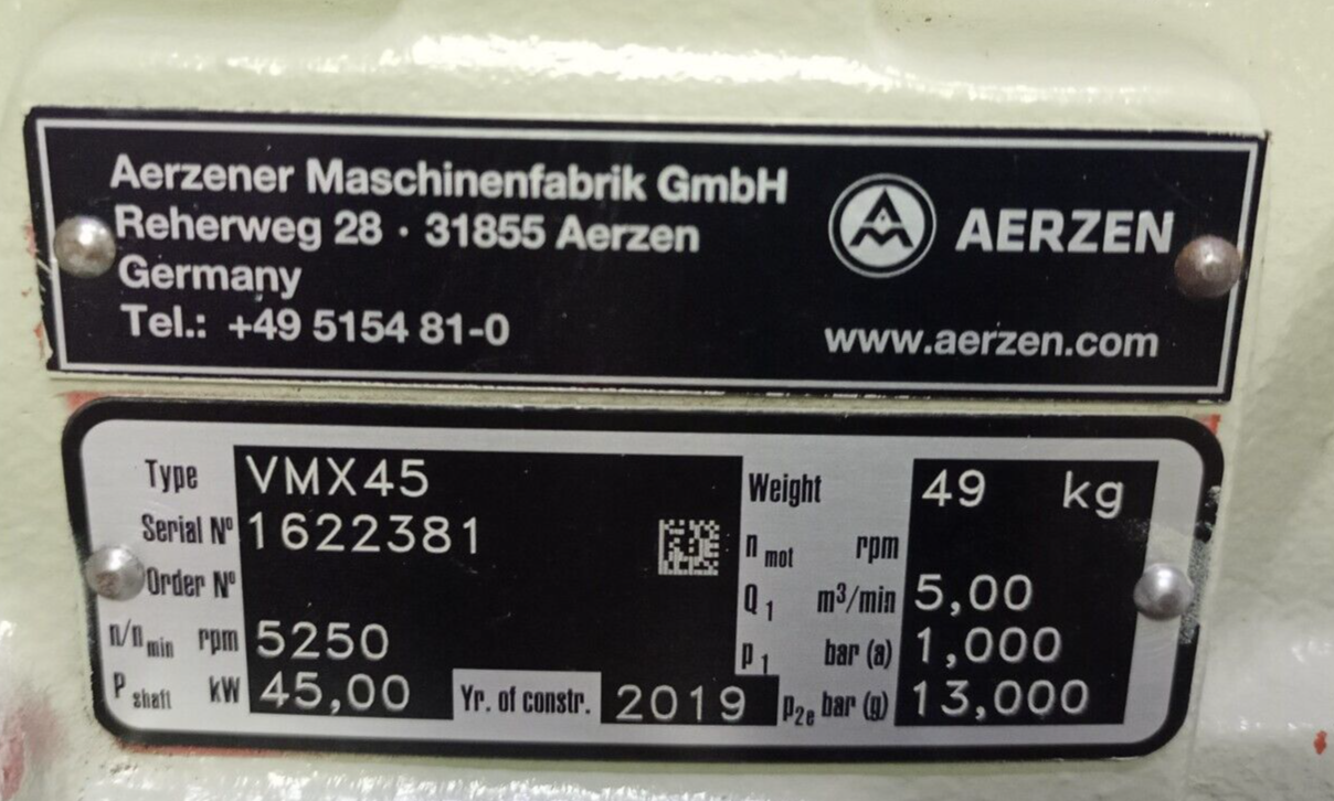 Aerzen VMX45 Screw compressor Air end - mfg.2019