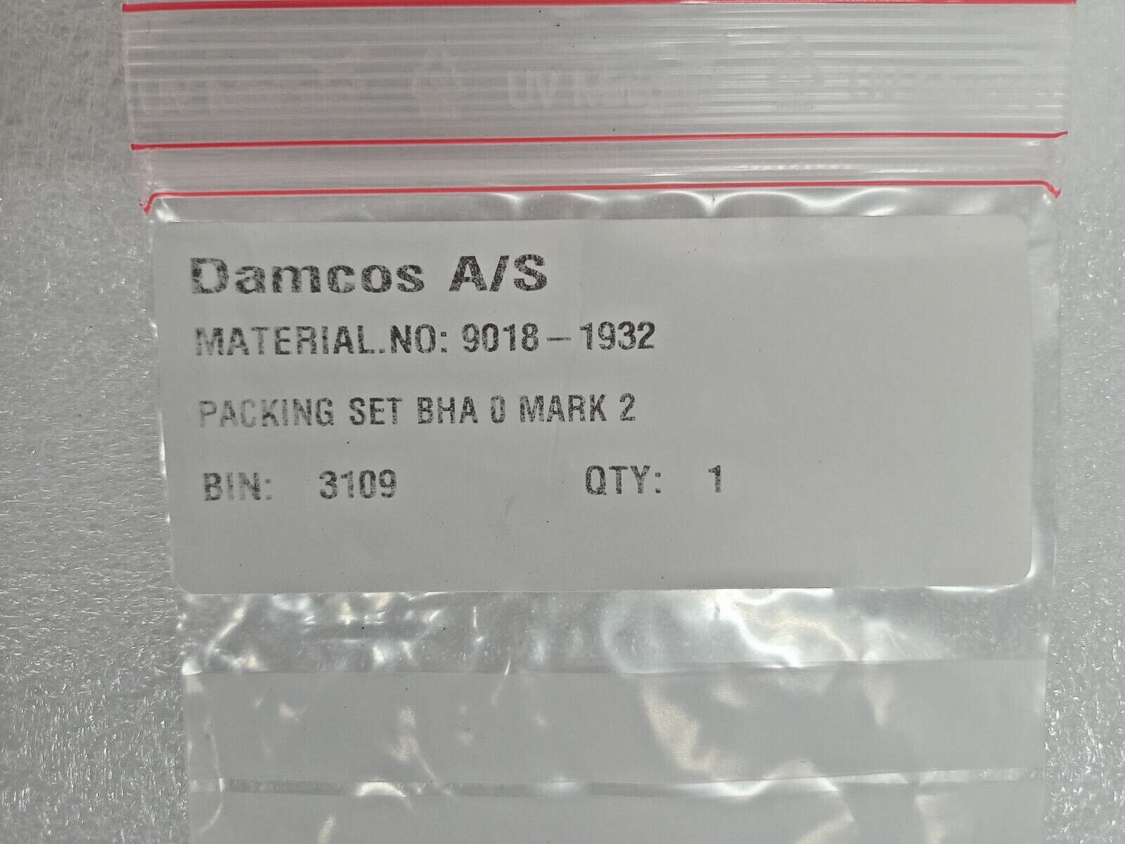 Damcos BHA0-MARK2 Actuator Packing set/Seal kit P/N: 9018-1932