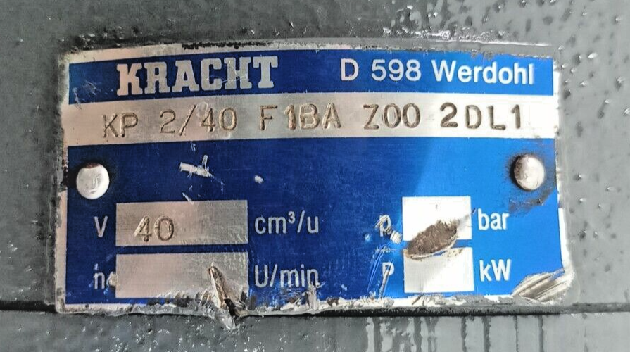 Kracht KP 2/40 F1BA Z00 2DL1 Hydraulic gear pump - NEW