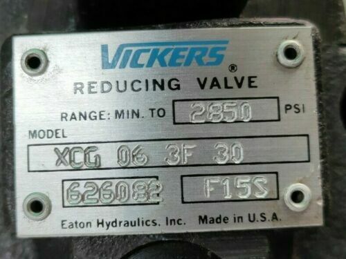 Vickers XCG 06 3F 30 Pressure Reducing valve 2850 psi max. - NEW FREE SHIPPING
