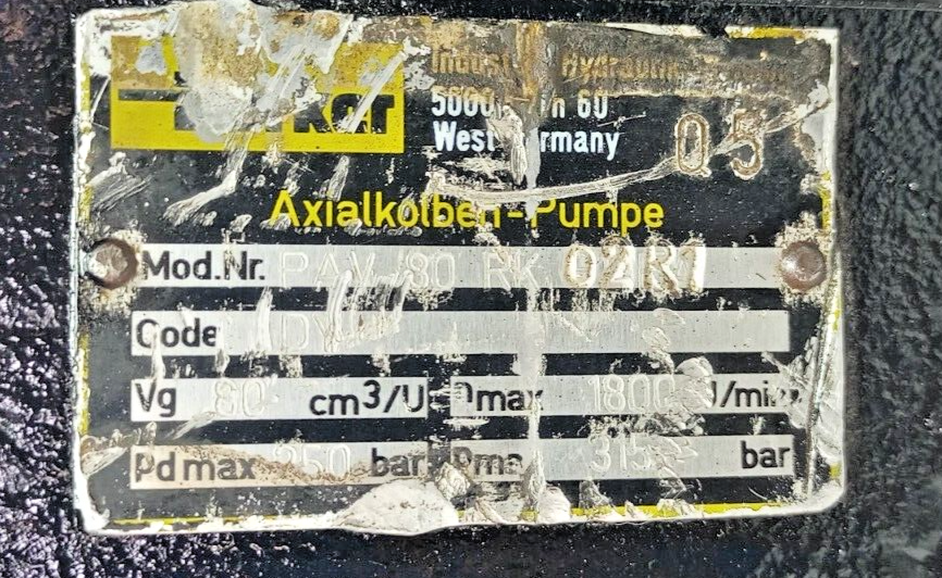 Parker PAV 80 RK 02R1 Hydraulic Axial piston pump