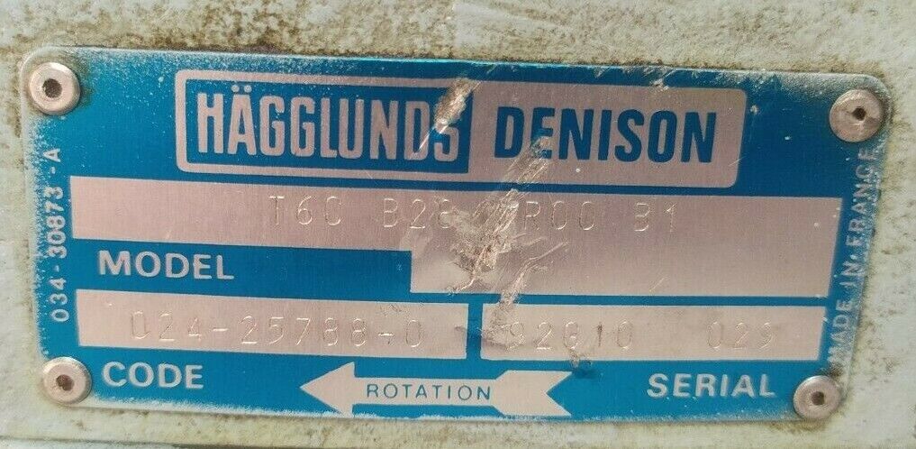 Hagglunds Denison T6C B28 1R00 B1 Hydraulic Vane pump - TESTED PUMP