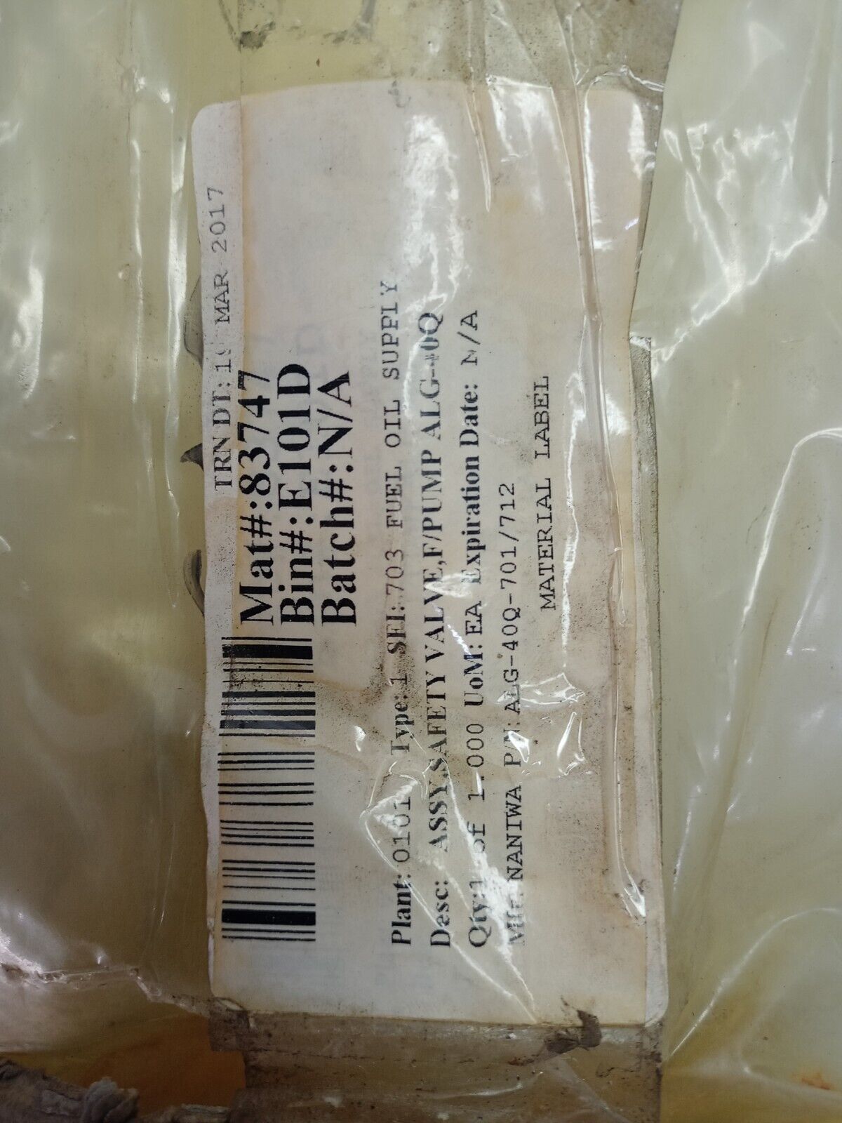 Naniwa pump Safety valve for ALG-40Q Gear pump - NEW
