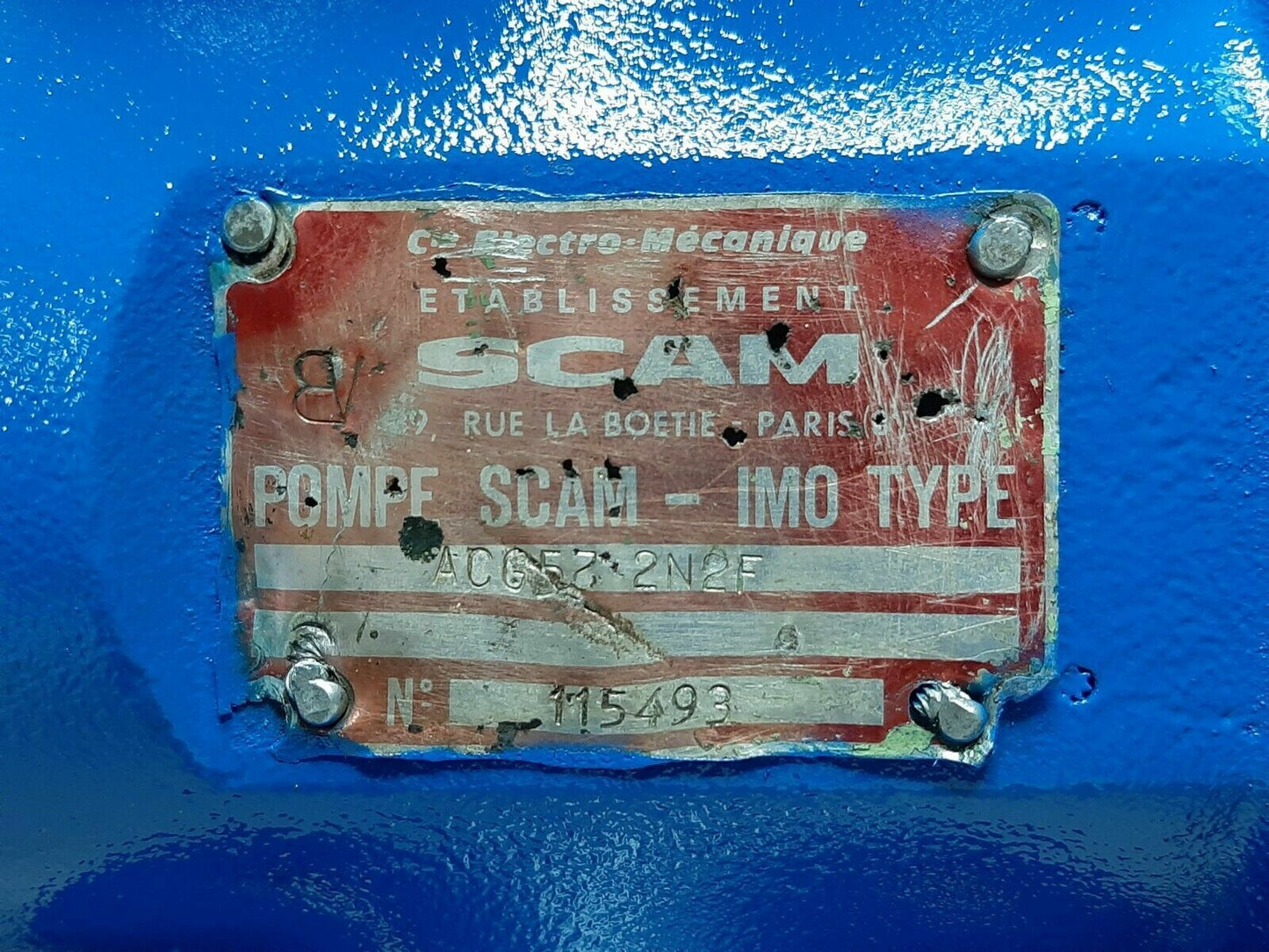 IMO Pump ACG 052-2N 2F Triple screw pump - Pressure tested pump