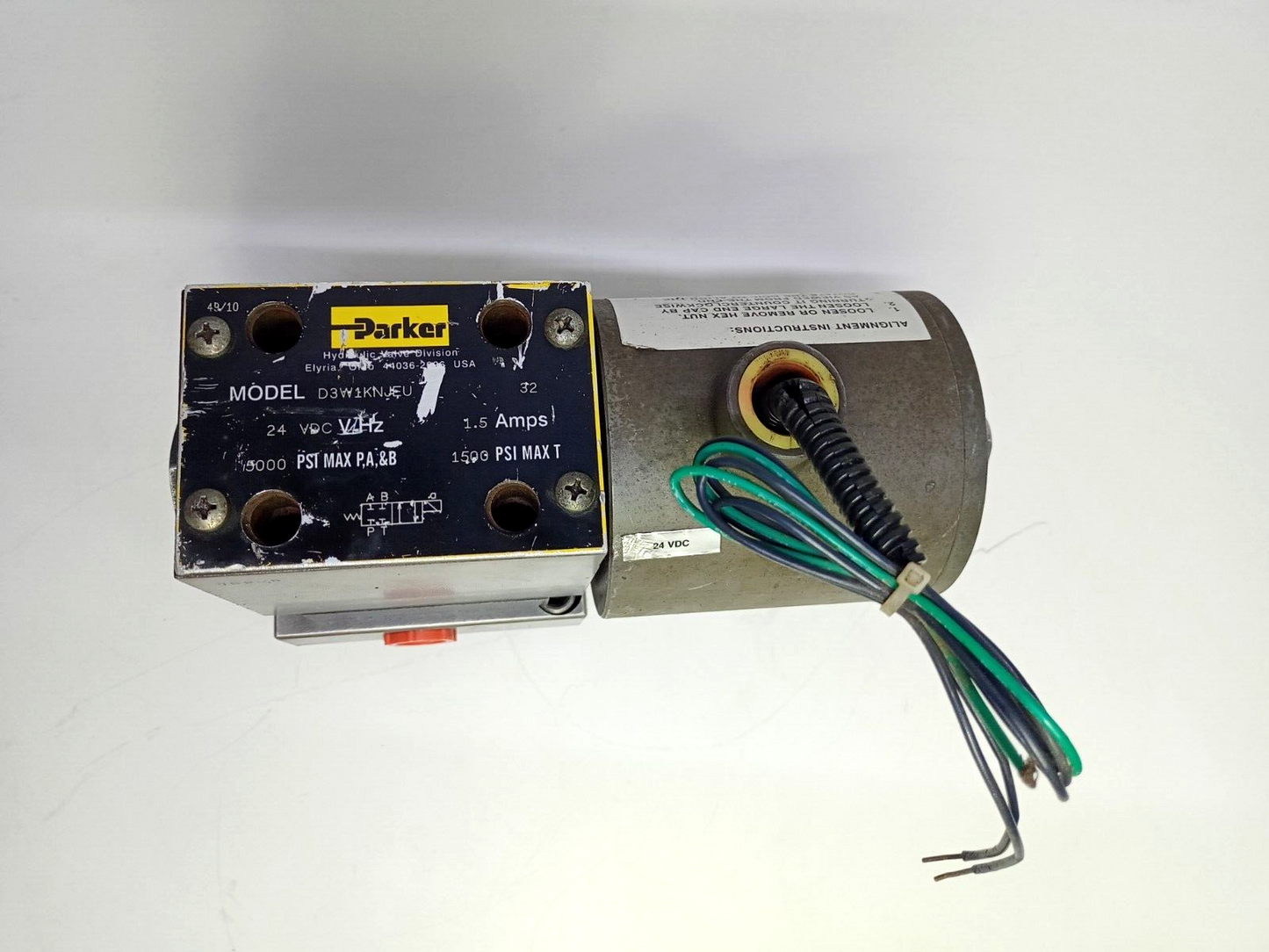 Parker D3W1KNJEU Directional control valve 24VDC, 1.5 AMPS