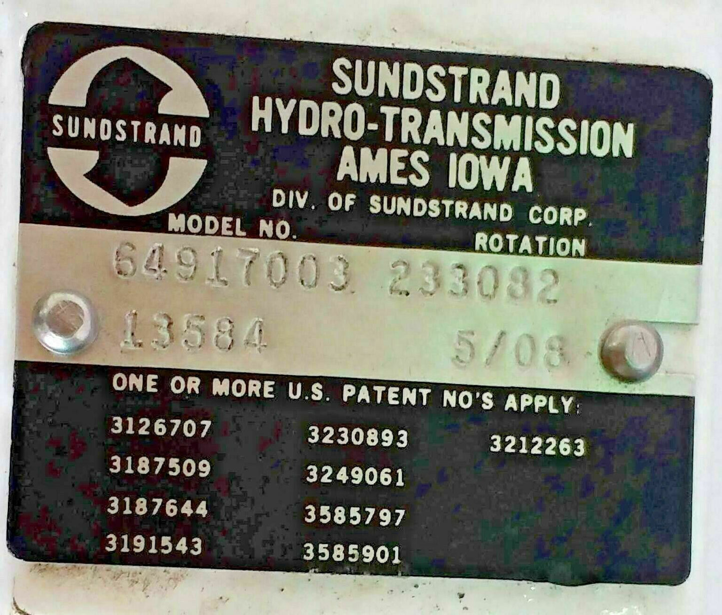 SUNDSTRAND HYDRO-TRANSMISSION 64917003 233082 Hydraulic Motor - NEW