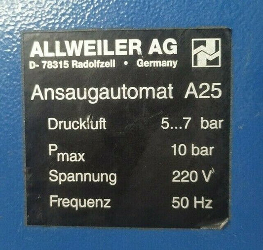 Allweiler A25 Automatic Breather Ejector for centrifugal pump 220v/50Hz - NEW