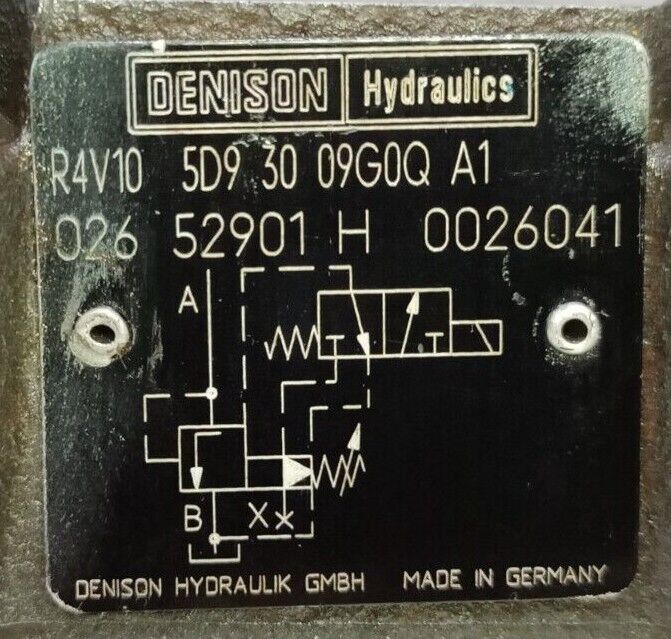 Denison hydraulics R4V10 5D9 30 with VV01 311 G E1 Pre. control and vent valve