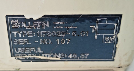 Zollern 1173023-5.01 Hook stop, Cam limit switch - NEW