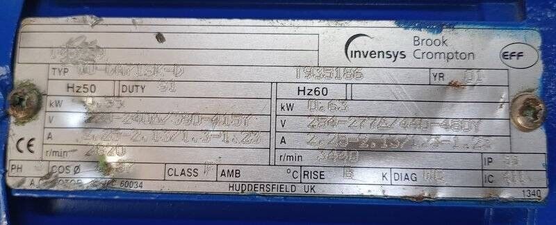 IMO ACD 025N6 IRBP Tripple Screw Pump with 0.63kw motor - Tested