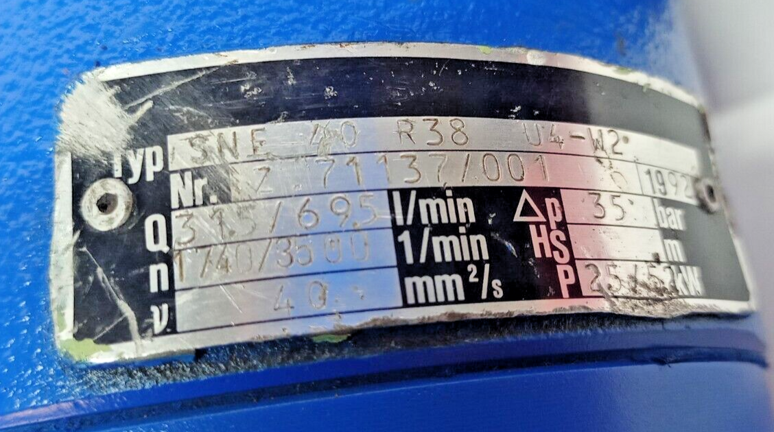 ALLWEILER SNF40R38 U4-W2 Triple Screw Pump - Refurbished & Tested