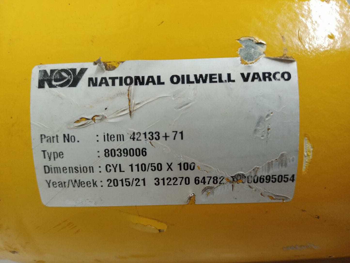 National Oilwell Varco NOV Cylinder 110/50 x 100 - NEW